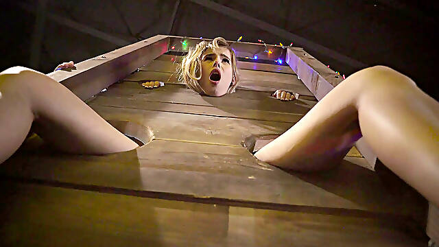 Jillian Janson gets ass fucked by Santa in the pillory