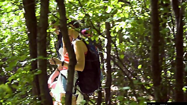 Emylia Argan and Lee Anne are lovemaking after hiking trip