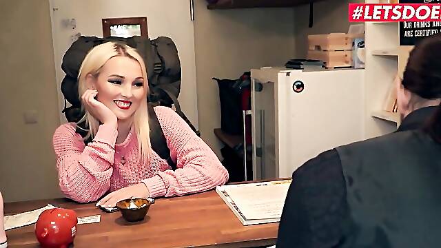 HornyHostel - Blonde Beauty Gets Fucked In The Bathroom