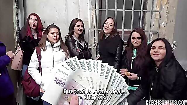 Czech slut with small tits and perky nipples is sucking dick and getting fucked for cash
