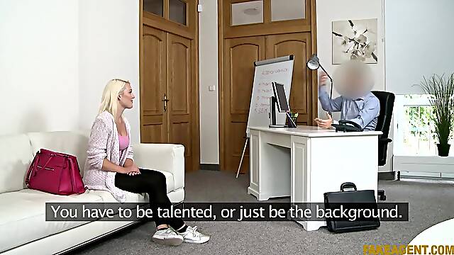 Fake Agent - BLOND received a CREAMPIE at try-out FULL MOVIE SCENE