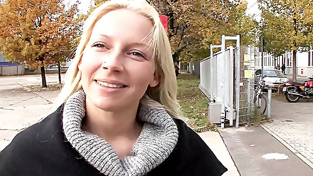 Biggest facial for a top-class blond German doll