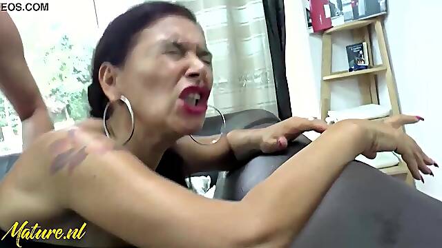 French mother id like to fuck with large milk jugs loves to get the one and the other of her holes banged hard